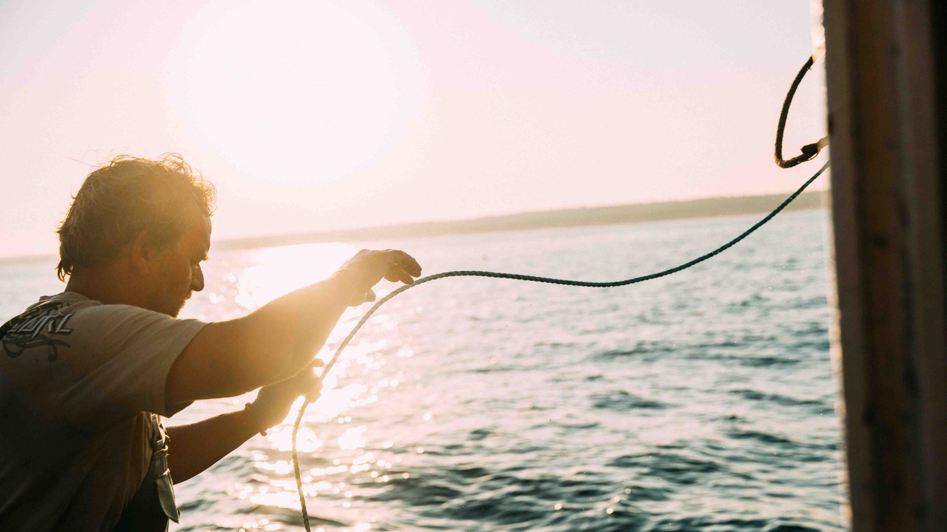 Pèche en bateau au large des Landes