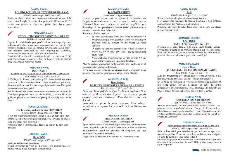 Excursions avec Mochila