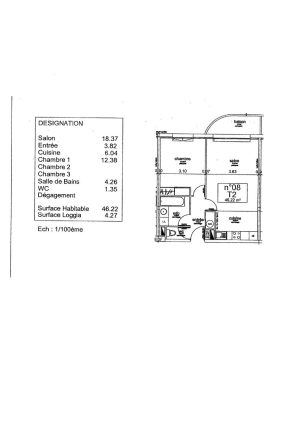 51696640  – Appartement – 2 pièces à ST PAUL LES DAX