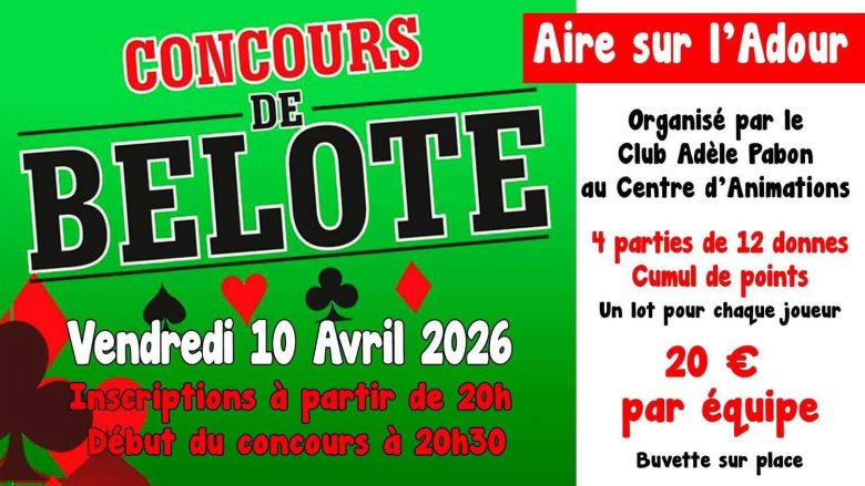 Concours de belote du Club Adèle Pabon