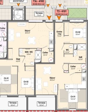 52771040  – Appartement – 3 pièces à DAX