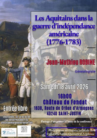 Conférence : Les aquitains dans la guerre d&rsquo;indépendance américaine
