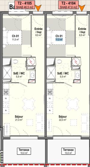 52770944  – Appartement – 2 pièces à DAX