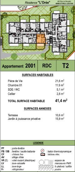 52900284  – Appartement – 2 pièces à ST PAUL LES DAX