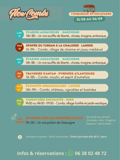 Excursions avec Flow Combi