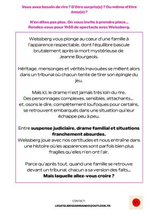 Pièce de théâtre « Weissberg » Les Ateliers d&rsquo;Armando