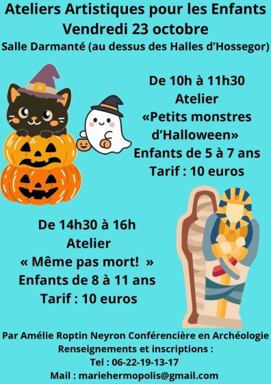 Ateliers créatifs  « Petits monstres d&rsquo;Halloween » & « Même pas mort ! »